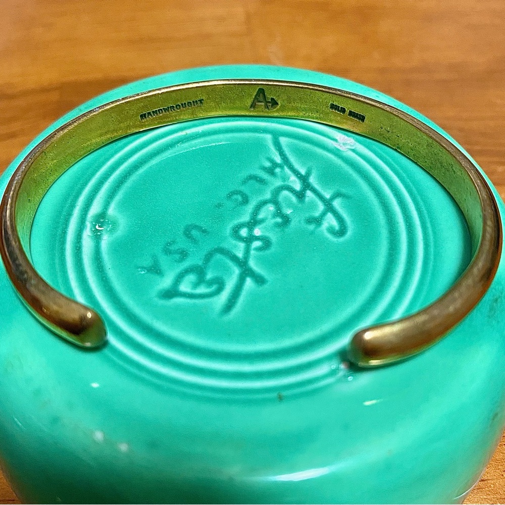 Handwrought Solid Brass Cuff Bracelet - image 2